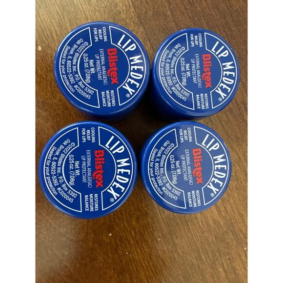 NEW Set of 4 Blistex Lip Medex External Analgesic/Lip Protectant Jar 0.25 oz - Picture 1 of 2